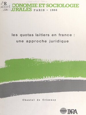 cover image of Les quotas laitiers en France